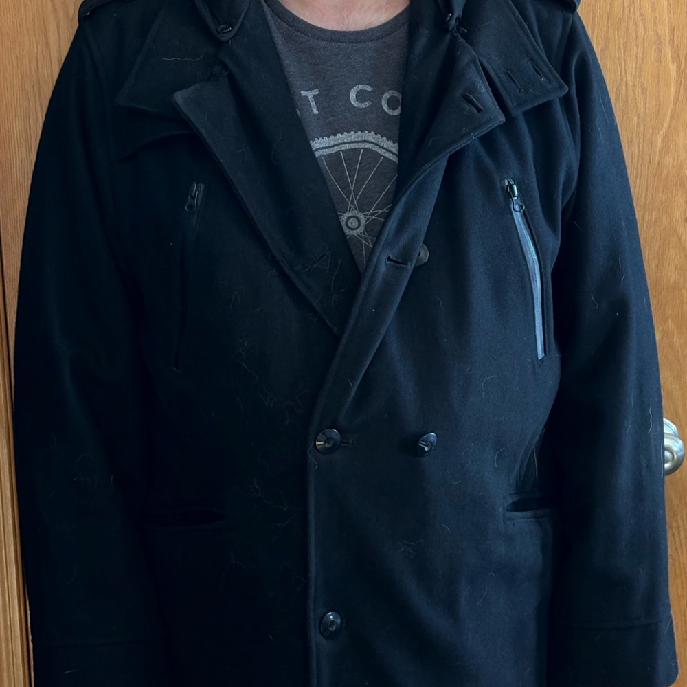 Steve Madden Men's Black Pea Coat